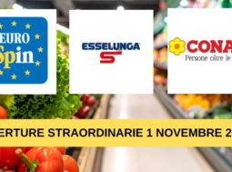 Conad Esselunga Eurospin aperture straordinarie Ognissanti 2025 ricette.com