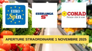 Conad Esselunga Eurospin aperture straordinarie Ognissanti 2025 ricette.com Conad Esselunga Eurospin aperture straordinarie Ognissanti 2025 ricette.com