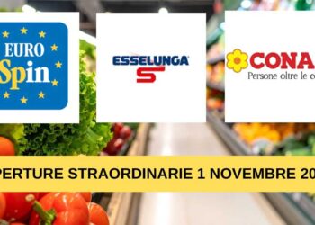 Conad Esselunga Eurospin aperture straordinarie Ognissanti 2025 ricette.com Conad Esselunga Eurospin aperture straordinarie Ognissanti 2025 ricette.com