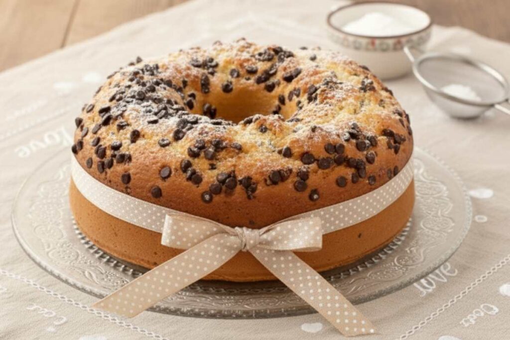 ciambellone alto e soffice allo yogurt con gocce di cioccolato ricette.com