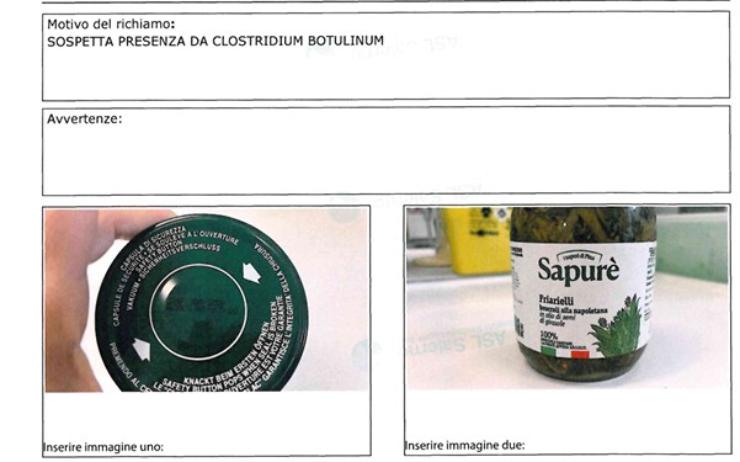 richiamo ministero salute botulino 10 novembre 2025 ricette.com