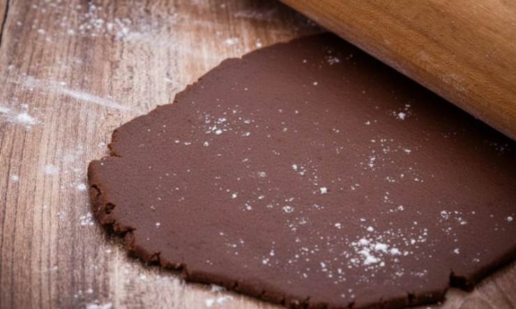 Tiriamo fuori il composto dal frullatore e impastiamo con le mani per pochi secondi, il tempo di ottenere un panetto liscio e omogeneo. Avvogliamo nella pellicola per alimenti e lasciamo in frigo per dieci minuti;