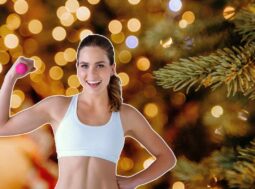 donna in forma sfondo natalizio