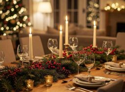 tavola apparecchiata per Natale