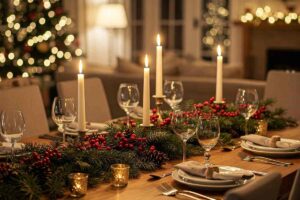 tavola apparecchiata per Natale