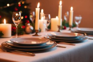 tavola delle feste apparecchiata