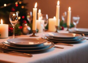 tavola delle feste apparecchiata