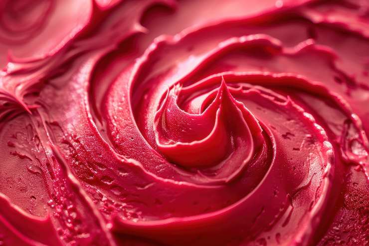 Per fare il rotolo Red Velvet comincia a preparare la pasta biscotto rossa, montando con le fruste elettriche le uova e lo zucchero. Aggiungi il colorante in polvere e continua a montare finché non avrai ottenuto un composto spumoso. Setaccia all’interno della scodella anche la farina ed il cacao amaro in polvere e mescola con una spatola in silicone, compiendo dei movimenti delicati dal basso verso l’alto. Versa il composto ottenuto su una teglia rettangolare coperta di carta da forno e livella la superficie. Cuoci in forno preriscaldato statico a 180 gradi per 10-12 minuti e, trascorso il tempo necessario, tira fuori la base e lasciala raffreddare.