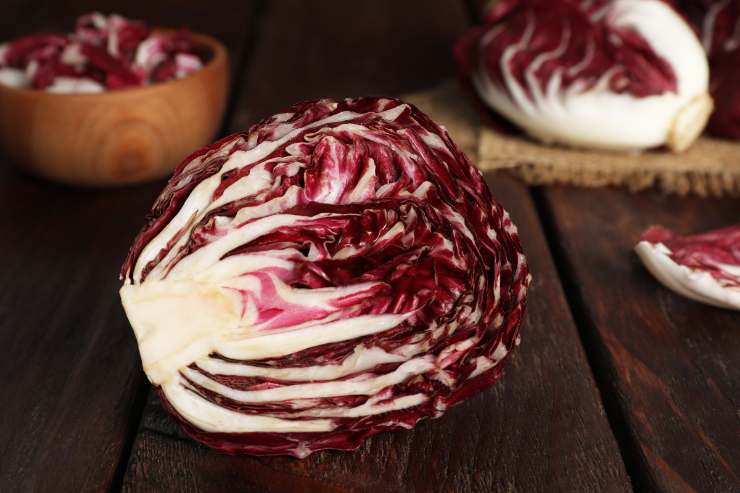 Per prima cosa, elimina le foglie esterne più dure e poi lava il radicchio sotto l’acqua corrente ed asciugalo con uno straccio pulito. Con un coltello dalla lama sottile, taglia i cespi prima a metà e successivamente a spicchi. Metti, quindi, sul fuoco una piastra antiaderente e spennellala con un filo d‘olio extravergine d’oliva. 