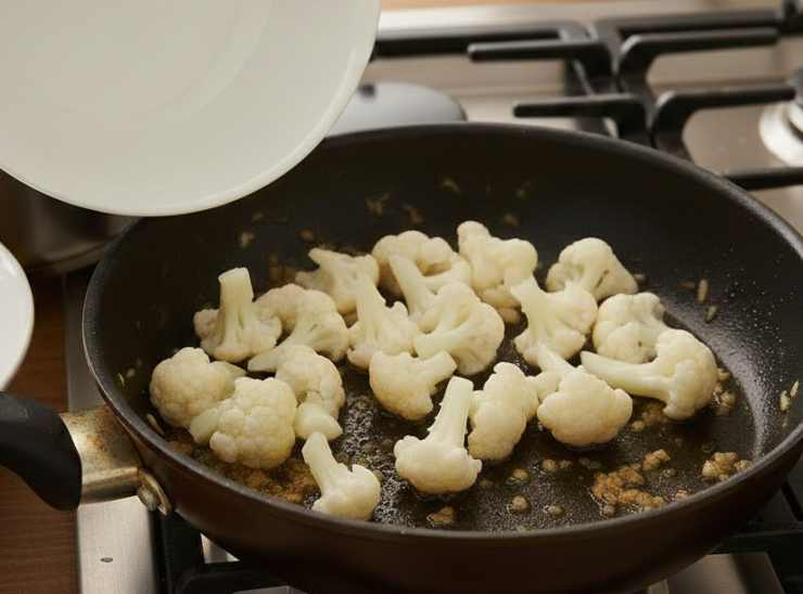Unite anche il cavolfiore scolato, schiacciandolo in modo che diventi una crema, quindi aggiungete l’uvetta reidratata in poca acqua fredda per una decina di minuti, i pinoli e lo zafferano sciolto in una tazzina di acqua calda.