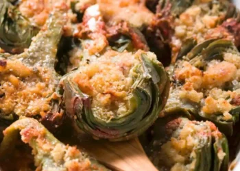 Teglia con carciofi gratinati al forno