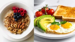 colazione-fit-pericolosa-rischi colazione fit con avocado, uova fritte, cereali, frutta