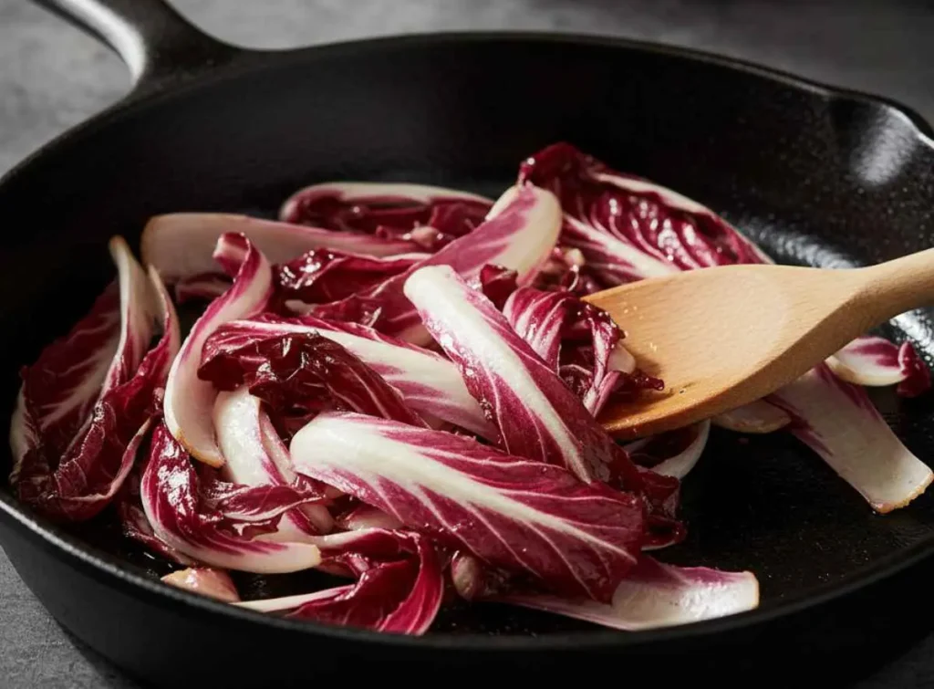 una pdella con del radicchio croccante e l'ingrediente segreto