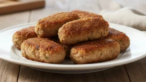 polpette morbidissime fatte con carne avanzata in un piatto bianco di ceramica