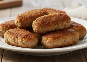 polpette morbidissime fatte con carne avanzata in un piatto bianco di ceramica