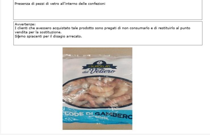richiamo gamberi surgelati ministero della salute ricette.com
