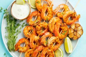 spiedini di gamberi spiedini di gamberi dorati
