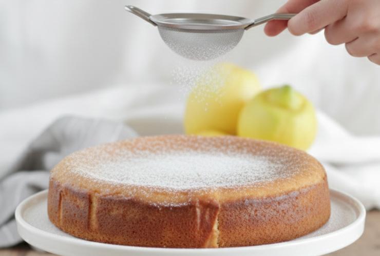 Versate l’impasto in una teglia rivestita con carta da forno e livellate la superficie. Cuocete in forno per circa un’ora: la superficie dovrà risultare dorata e l’interno cotto, ma umido. Fate la prova stecchino per verificare se la consistenza è giusta, quindi estraete e lasciate raffreddare completamente prima di sformare e spolverare con zucchero a velo.