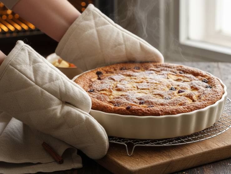 Spolverate la superficie con un cucchiaio abbondante di zucchero e cuocete a 180 gradi in modalità statica per circa 45/50 minuti, finché la superficie sarà ben dorata. A questo punto estraete e fate raffreddare completamente prima di gustarla: sentirete che bontà!