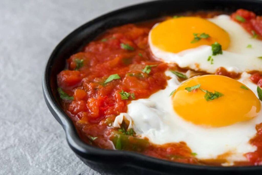 uova in purgatorio in primo piano