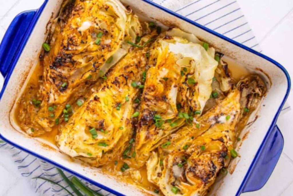 teglia con verza gratinata al forno