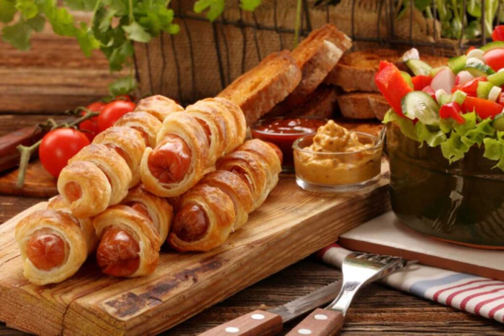 hot dog di pasta sfoglia