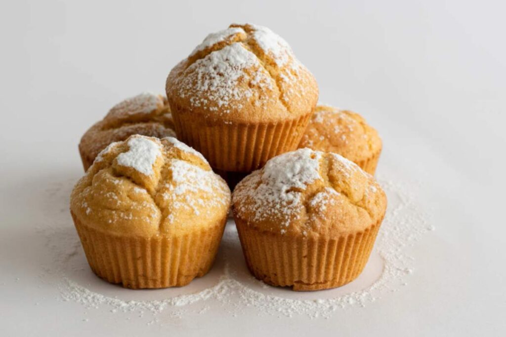 muffin friggitrice ad aria muffin dorati con zucchero a velo
