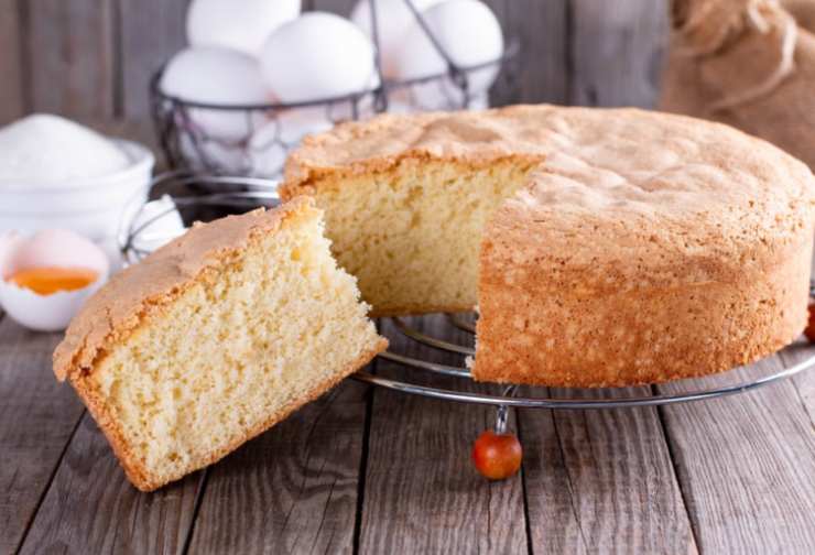 Andiamo ora ad accorpare, pochi cucchiai alla volta, il composto di albumi: procediamo compiendo movimenti dal basso verso l’alto così da non smontarli. Lavoriamo fino ad ottenere una crema senza grumi e riversiamo in uno stampo per torte di media grandezza ben foderato. Cuociamo a 170 gradi per circa mezz’ora e, dopo la prova stecchino, sforniamo e lasciamo raffreddare prima di spolverare con lo zucchero a velo.