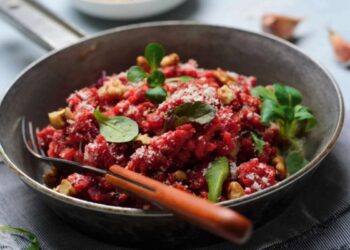 risotto cremoso alla barbabietola