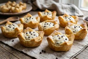 cestini di sfoglia con mascarpone e gocce di cioccolato