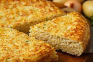 frittata dorata di riso