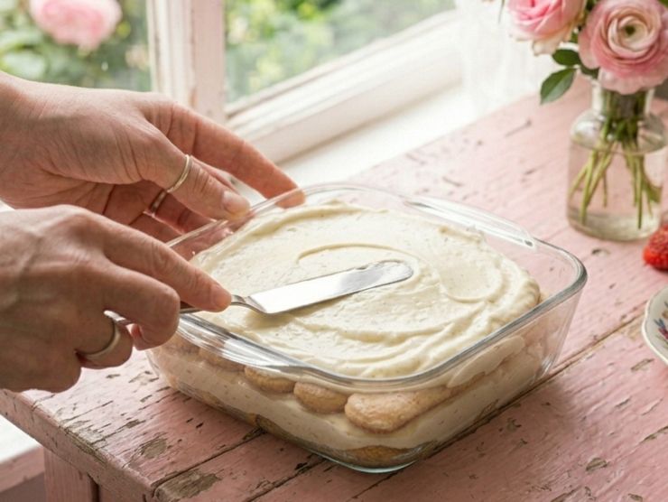 Stendete metà della crema sui savoiardi, distribuite i cubetti di fragola marinata: coprite con il secondo strato di biscotti e la restante crema. Sigillate con pellicola e lasciate riposare in frigorifero per almeno 4 ore (se avete tempo, meglio tutta la notte). Decorate con le fragole intere rimaste e qualche fettina di limone solo un momento prima di servire: sentirete tutta la freschezza e la golosità della primavera!