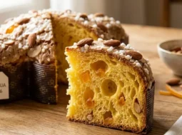 Fetta di colomba pasquale con alveolatura soffice, canditi e glassa di mandorle - Test Altroconsumo 2026