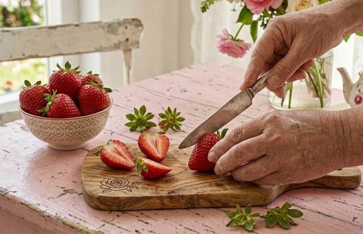 Riportate sul fuoco e cuocete, amalgamando finché non si addensa. Trasferite la crema in un contenitore, Coprite con pellicola a contatto e fate raffreddare completamente. Lavate molto bene e tagliate le fragole a pezzi, quindi mettetele da parte: riprendete la base di frolla ormai fredda e spennellate la superficie interna con il cioccolato bianco fuso al microonde.