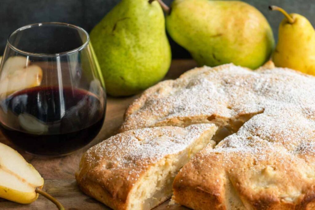 torta di pere con zucchero a velo