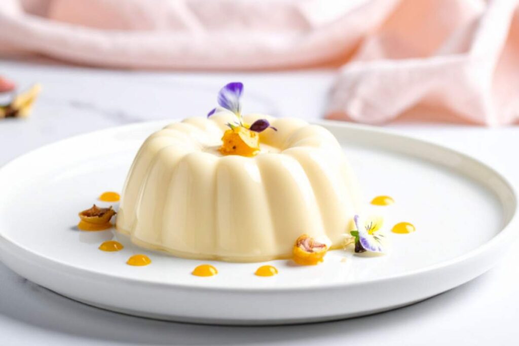 piatto con budino alla vaniglia