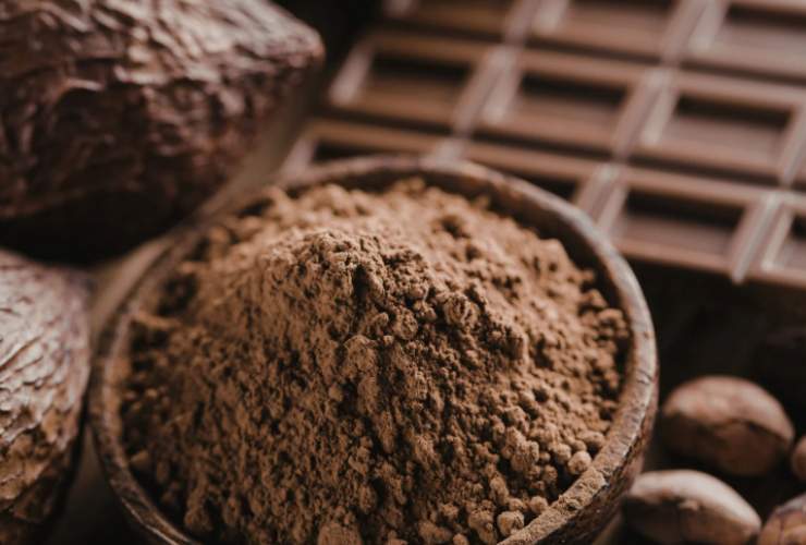 In una ciotola setacciamo l’amido e il cacao amaro e andiamo a riversare poco alla volta nel latte. Continuiamo a mescolare fino a quando il composto non inizia ad addensare tenendo sempre la fiamma bassa;