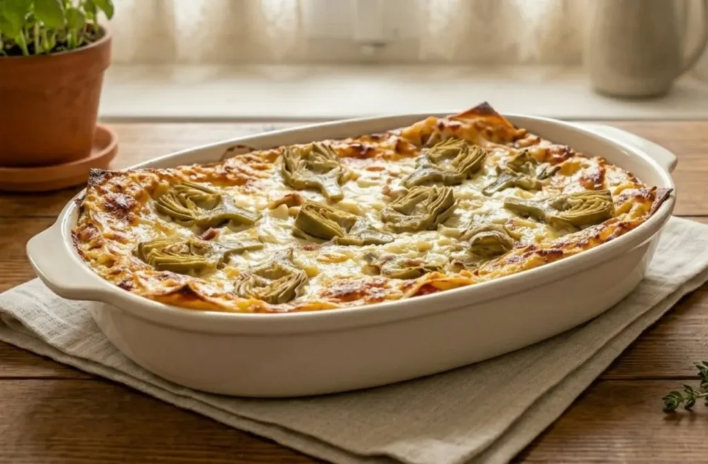 lasagna-bianca-carciofi-pancetta-pasqua lasagna bianca con i carciofi