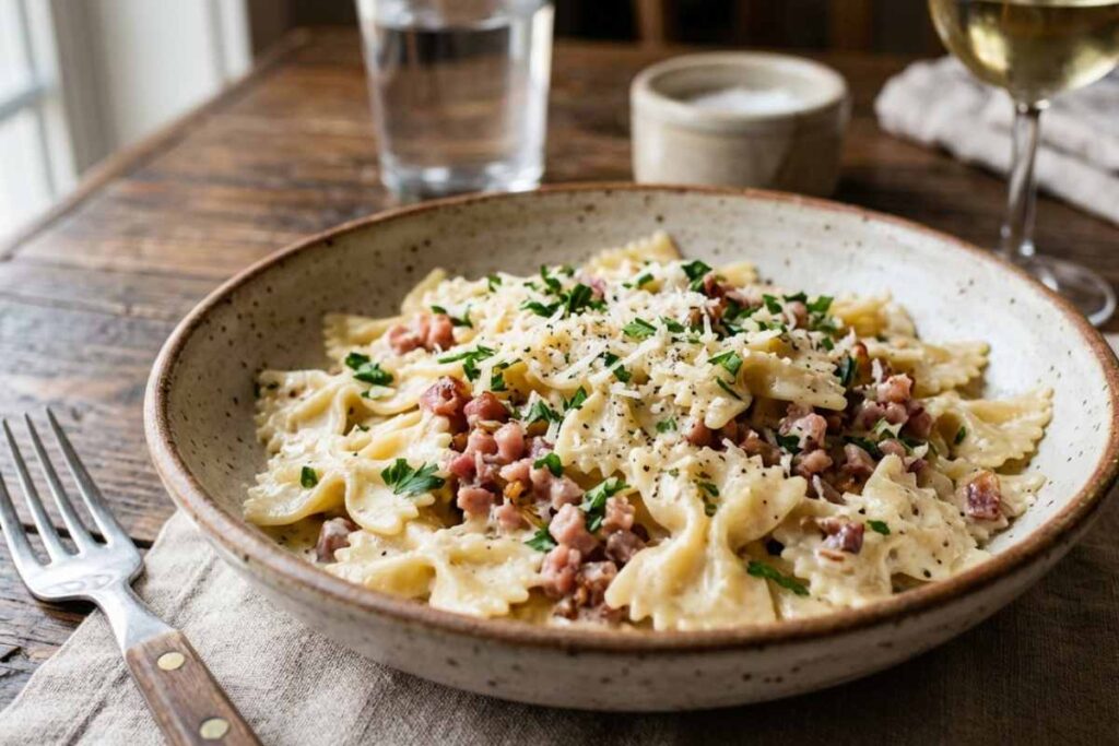 pasta con panna e speck