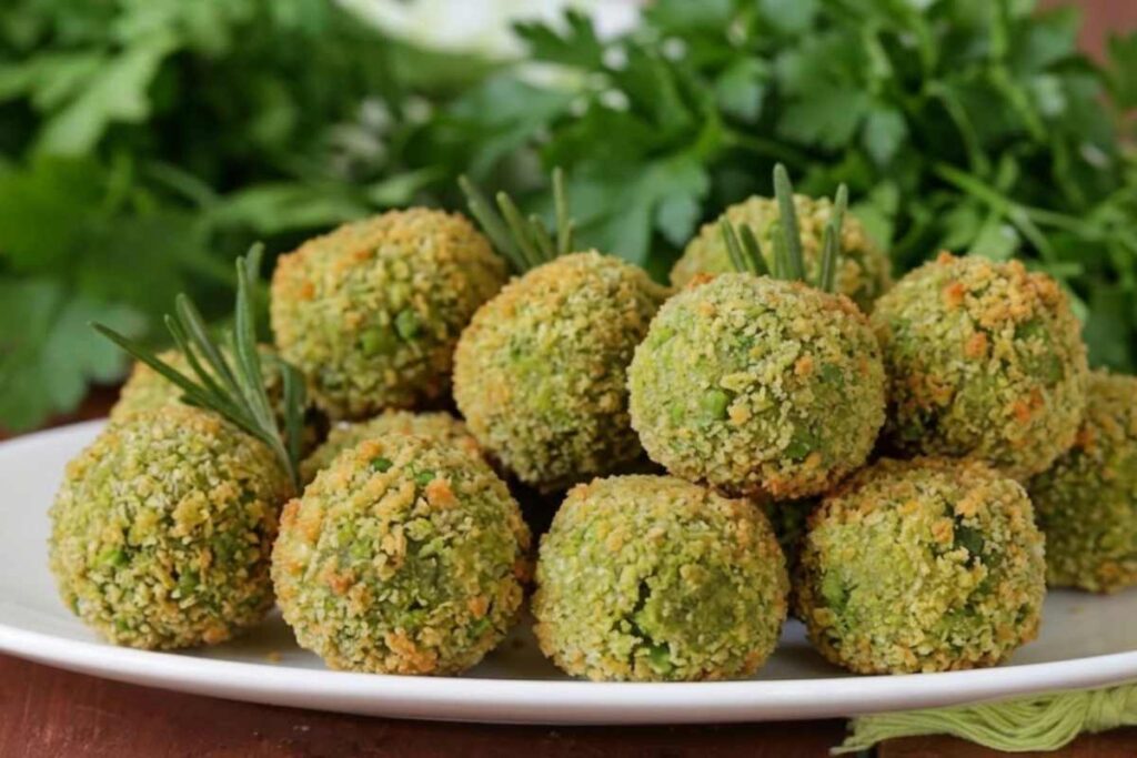 polpette piselli polpette di piselli in un piatto