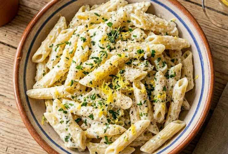 Scoliamo la pasta conservando una tazzina di liquido di cottura. Riportiamo la pasta in pentola e condiamo con la crema di ricotta unendo l’acqua di cottura: mescoliamo e spolveriamo con il parmigiano grattugiato, quindi controlliamo il sale ed ecco fatto.