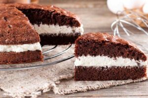 torta al cioccolato con panna