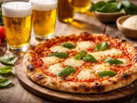 Una classica pizza margherita appena sfornata accanto a una bibita in lattina, simbolo dei rincari nei menu delle pizzerie italiane nel 2026.