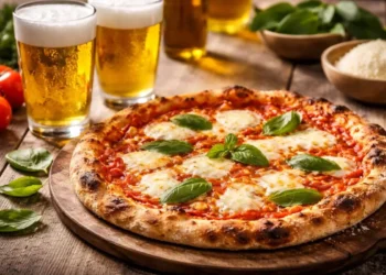 Quanto costa pizza e bibita nel 2026? Scopri la classifica delle città. Una classica pizza margherita appena sfornata accanto a una bibita in lattina, simbolo dei rincari nei menu delle pizzerie italiane nel 2026.