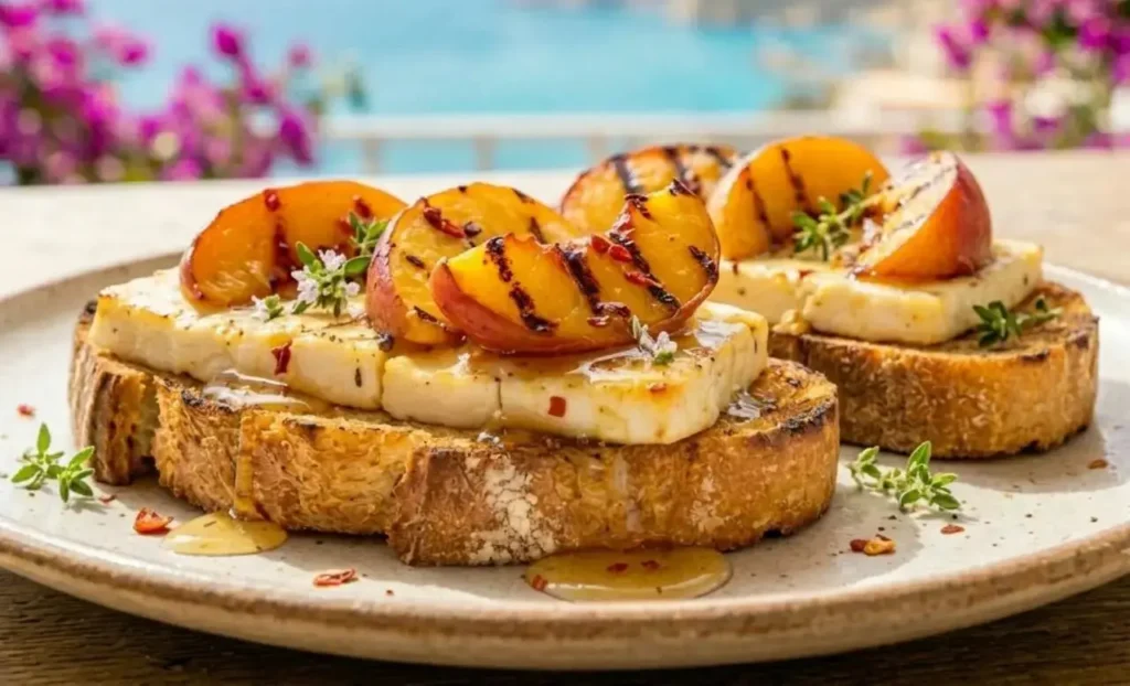 bruschetta feta e pesche