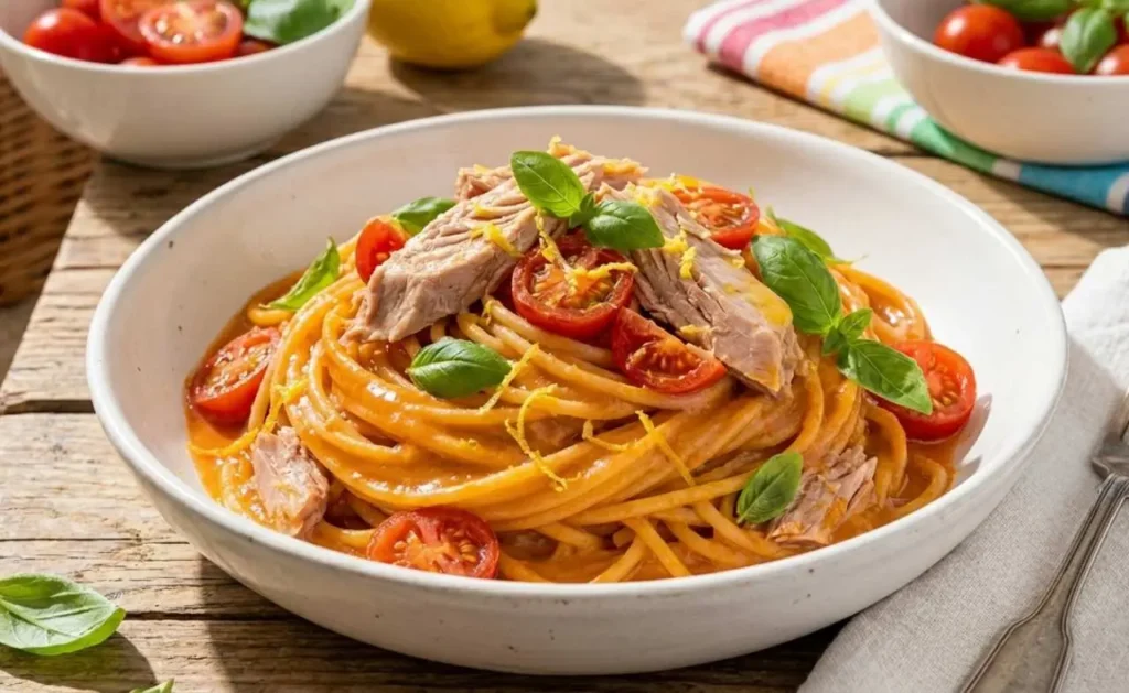 pasta fredda cremosa tonno limone