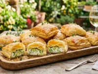 Rustici di pasta sfoglia con ricotta e zucchine per aperitivo
