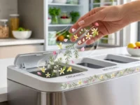 Cubetti di ghiaccio con limone e rosmarino per eliminare i cattivi odori dal secchio dell'umido