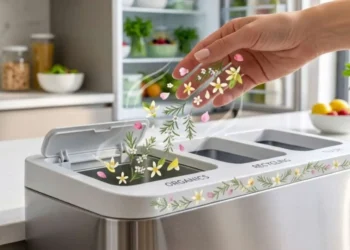 Trucco ghiaccio spazzatura umido Cubetti di ghiaccio con limone e rosmarino per eliminare i cattivi odori dal secchio dell'umido