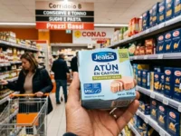 Nuovo packaging del tonno in cartone Tetra Pak Jealsa esposto nel reparto conserve di un supermercato